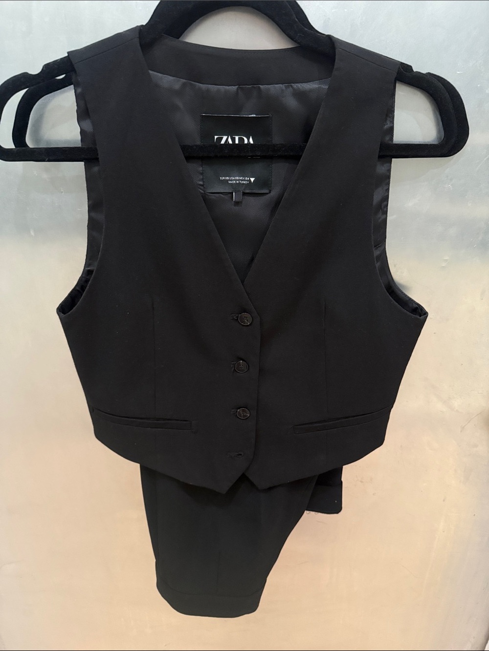 Zara Black Women's Vest With Matching Pants